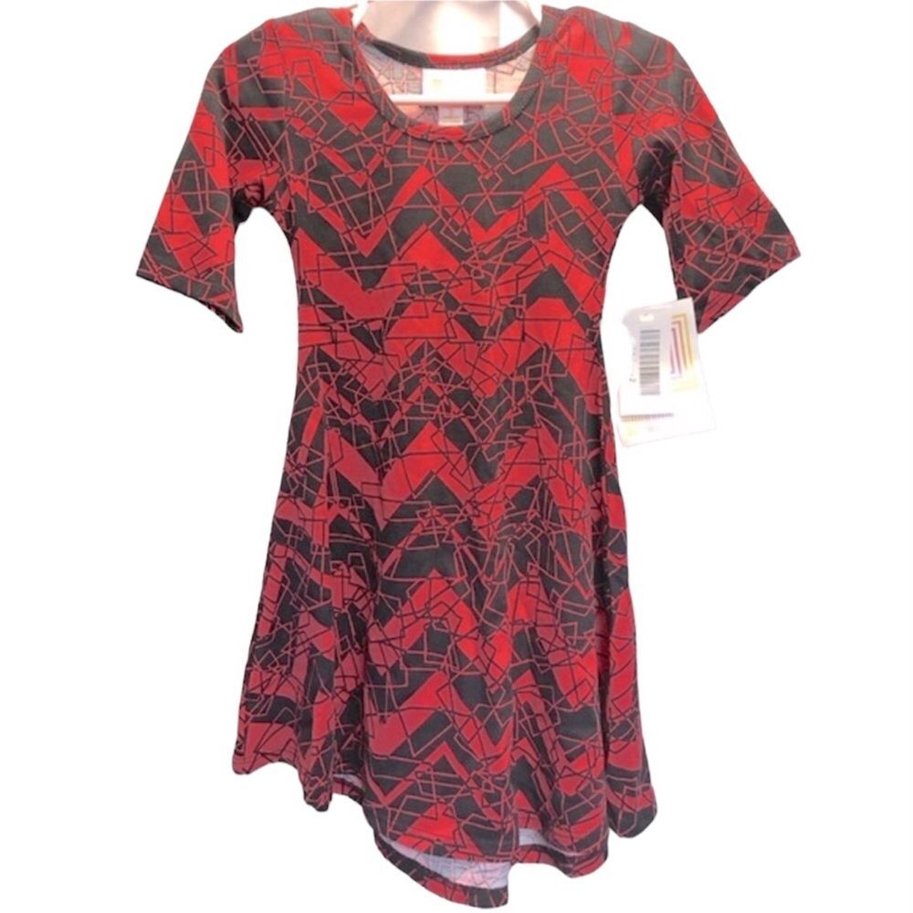 LuLaRoe Adeline dress red/black, size 2 (2-4)
